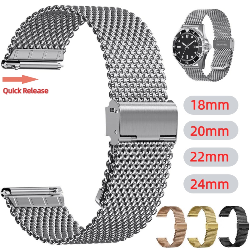 18mm 20mm 22mm 24mm Bands Univ - огляд і ціна Mesh Strap Metal