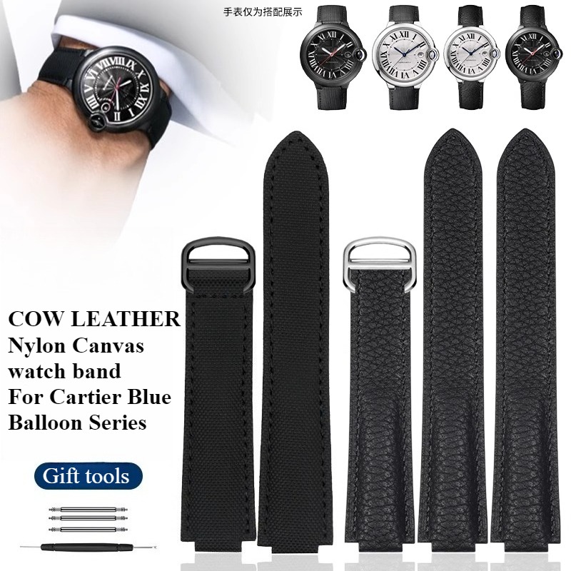 Nylon canvas watchband for BAL - огляд і ціна Cartier Watch Ballon Bleu