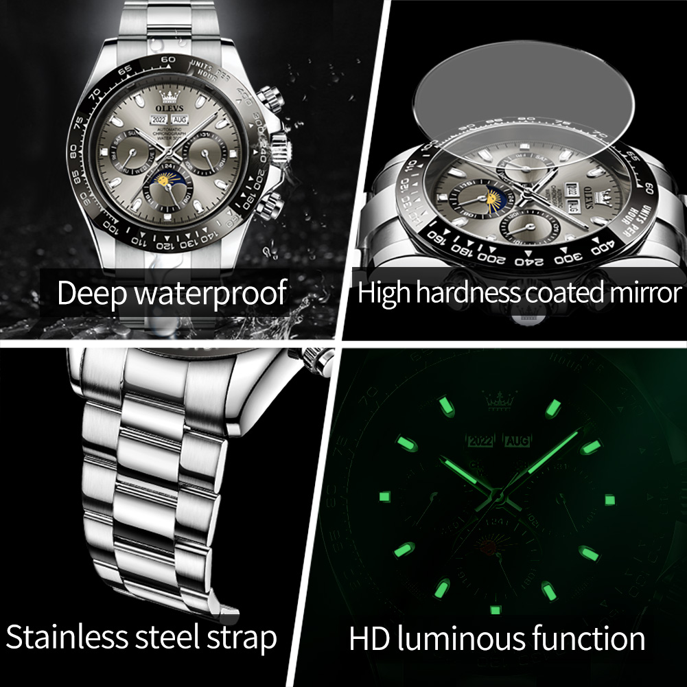 OLEVS 6654 Luxury Mens Watch C - огляд і ціна Omega Watch Seamaster