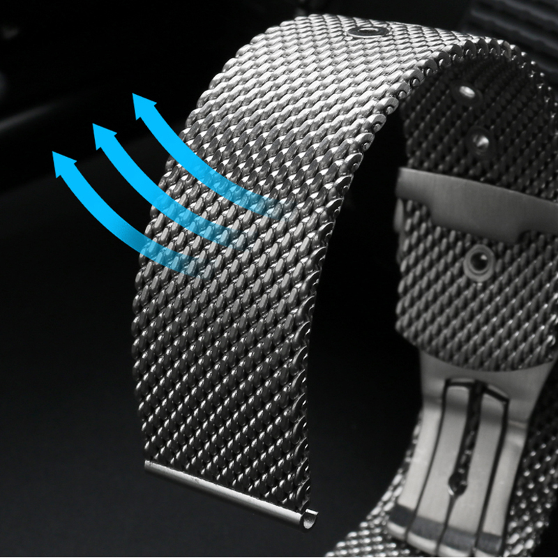 20mm 22mm solid Stainless Stee - огляд і ціна Mesh Strap Metal
