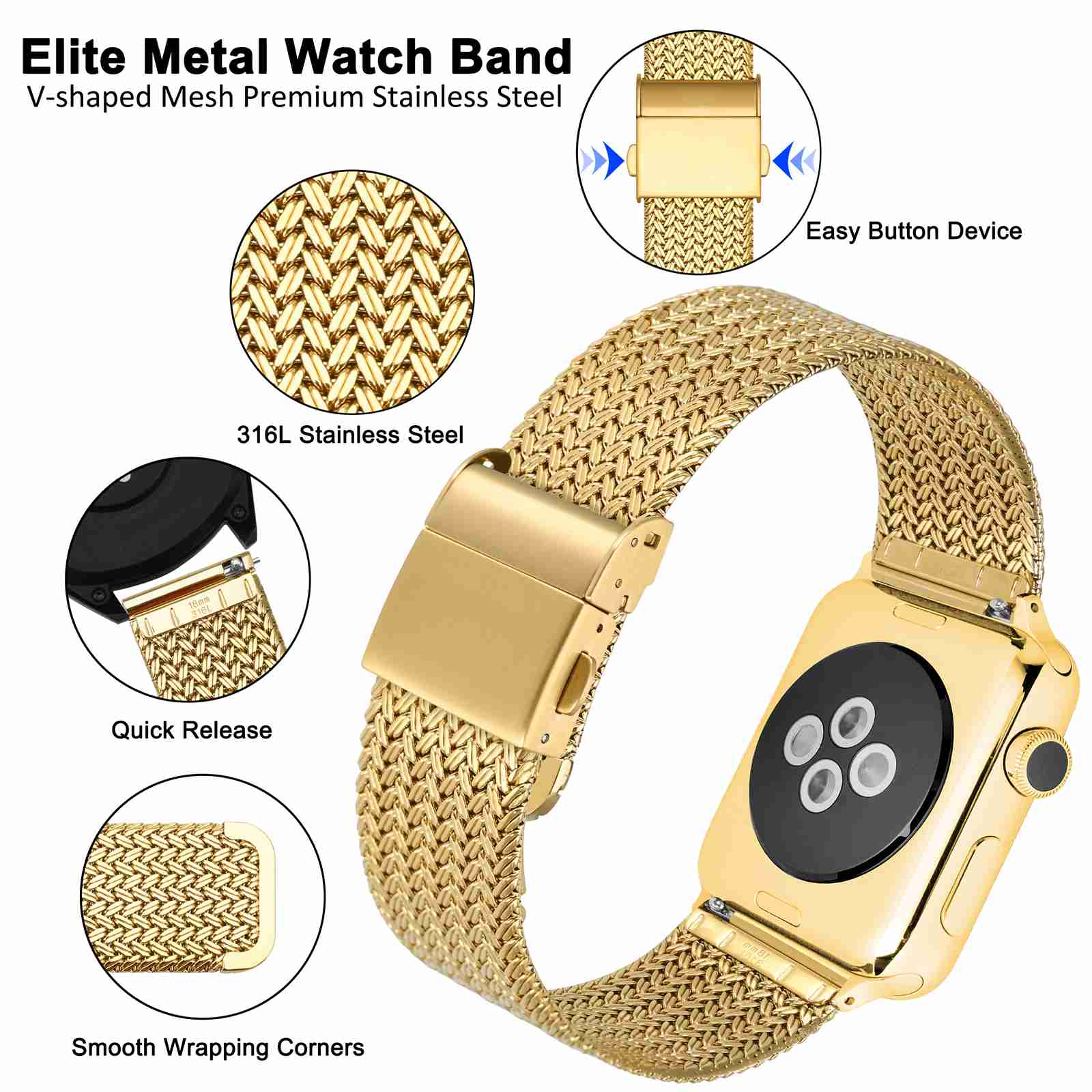 WOCCI Metal Watch Bands 316L S - огляд і ціна Mesh Strap Metal